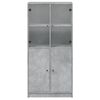 vidaXL Highboard med dører betonggrå 68x37x142 cm konstruert tre
