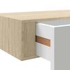 vidaXL Veggmontert skuffehylle eik og hvit 60x23,5x10cm MDF