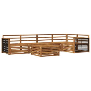 vidaXL Utend&oslash;rs sofa-sett 6 pcs Naturlig Solid akasietre