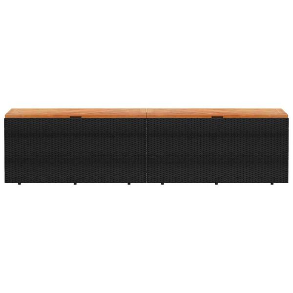 vidaXL Putekasse svart 220x50x54 cm polyrotting akasie