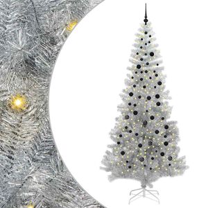 vidaXL Juletre med 300 LED med stativ s&oslash;lv 240 cm PET