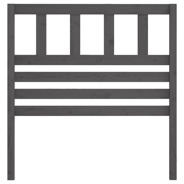 vidaXL Sengegavl grå 81x4x100 cm heltre furu