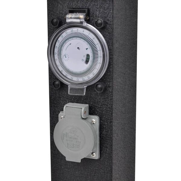 Hagestr&oslash;mkontakt svart med timer