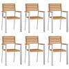 vidaXL HageStol 6 pcs Brun 56x54,5x87cm MassivTeakTre