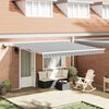 vidaXL Manuell uttrekkbar markise med LED antrasitt og hvit 400x300 cm