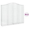 vidaXL Gabionkurver buede 13 stk 200x30x160/180 cm galvanisert jern