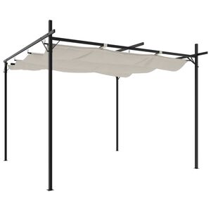 vidaXL Pergola med uttrekkbar tak kremhvit 295x292x230 cm
