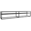 vidaXL TV-benk svart marmor 220x40x40,5 cm herdet glass
