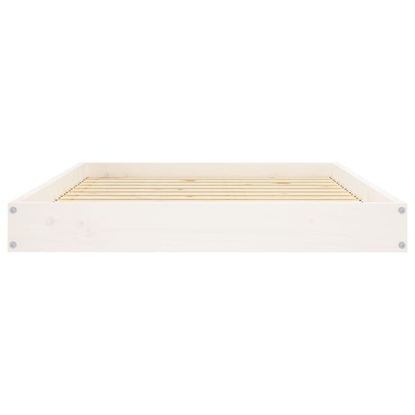 vidaXL Hundeseng hvit 101,5x74x9 cm heltre furu