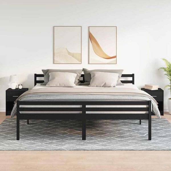 vidaXL Nattbord 2 stk med skuff svart 40x34x50 cm