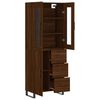 vidaXL Highboard brun eik 69,5x34x180 cm konstruert tre