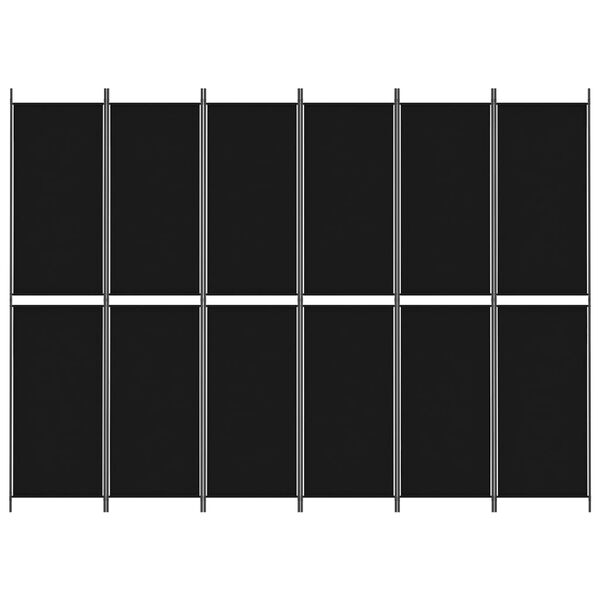 vidaXL Romdeler 6 paneler svart 300x220 cm stoff