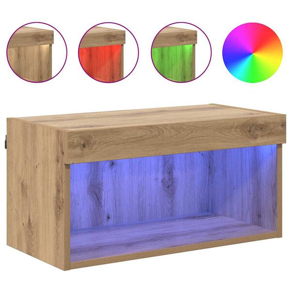 vidaXL TV-skap Veggmontert Artisan Eik 60 x 30 x 30 cm Konstruert tre