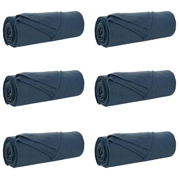 vidaXL Kastepledd 6 pcs Marinebl&aring; 280 x 210 cm Fleece