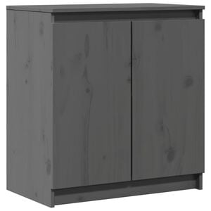 vidaXL Sideskap gr&aring; 60x36x65 cm heltre furu
