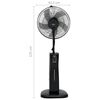 vidaXL Sokkelvifte og luftfukter med fjernkontroll svart
