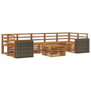 vidaXL Utend&oslash;rs sofa-sett 8 pcs Naturlig Solid akasietre