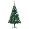 vidaXL Forh&aring;ndsbelyst kunstig juletre med kulesett gr&oslash;nn 120 cm PVC