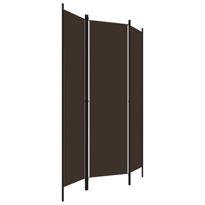 vidaXL Romdeler 3 paneler brun 150x180 cm