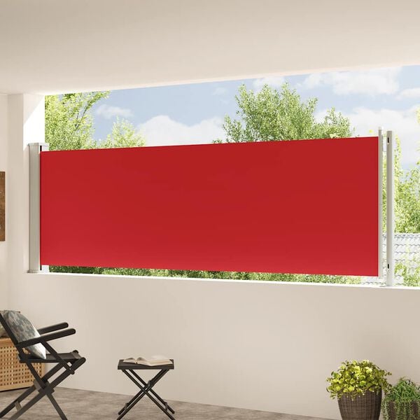 vidaXL Uttrekkbar sidemarkise 117x600 cm r&oslash;d