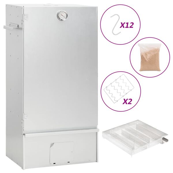 vidaXL Ovnsr&oslash;yker med kaldr&oslash;ykgenerator galvanisert st&aring;l