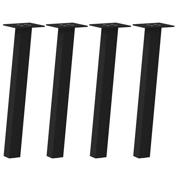 vidaXL Salongbordben 4 stk svart 42 cm st&aring;l