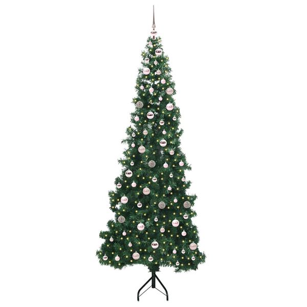 vidaXL Hj&oslash;rne Kunstig Jul Tre med 300 LED gr&oslash;nn 240 cm PVC og metall