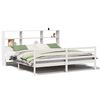 vidaXL Seng med bokhylle uten madrass hvit 180x200 cm heltre furu