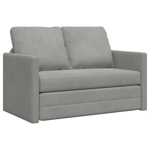 vidaXL Sammenleggbar Sofa seng Lysegr&aring; 122 x 70 x 60 cm Fl&oslash;yel