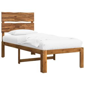 vidaXL Enkelt Senge Ramme med Hodegjerde ROSTOCK Naturlig 90 x 200 cm