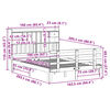 vidaXL Seng med bokhylle uten madrass hvit 160x200 cm heltre furu