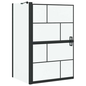 vidaXL Bade dusjvegg Svart og gjennomsiktig 80 x 68 x 128 cm