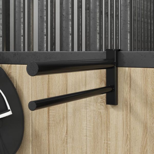 vidaXL Bærbart salstativ svart jern med dobbel arm