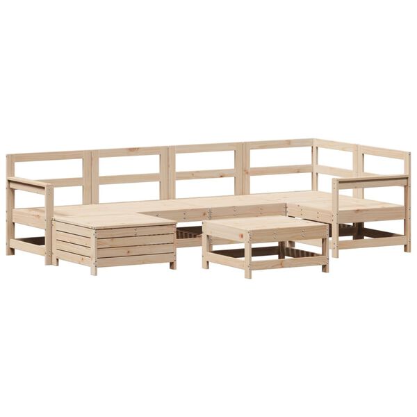 vidaXL Hagesofasett 7 deler heltre furu