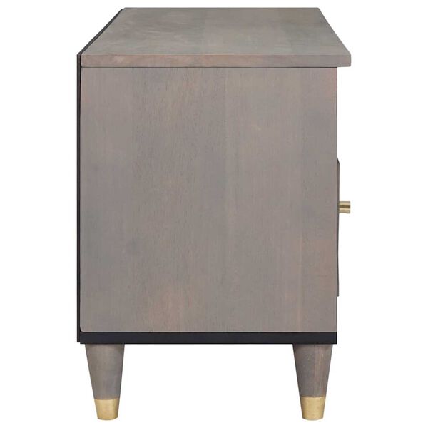 vidaXL TV-skap med skuff Grå 100 x 33 x 46 cm Massiv mango tre