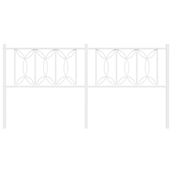 vidaXL Utskiftbar sengegavl i metall hvit 180 cm