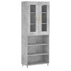 vidaXL Highboard betonggr&aring; 69,5x34x180 cm konstruert tre