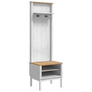 vidaXL Gangskap FLORO Hvit 50 x 40 x 158 cm Massiv furu