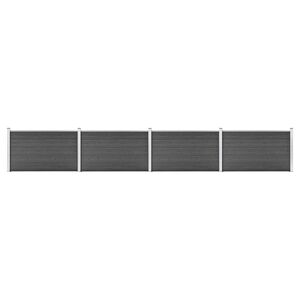 vidaXL Gjerdepanelsett WPC 699x105 cm svart
