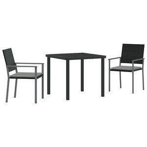 vidaXL Hage Spisegruppe 5 pcs Svart PE Rattan