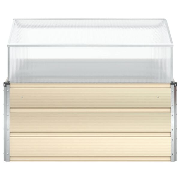 vidaXL Plantekassed Elfenben 100 x 100 x 77 cm Galvanisert St&aring;l