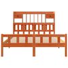 vidaXL Seng med bokhylle uten madrass voksbrun 150x200 cm heltre furu