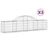 vidaXL Gabionkurver buede 3 stk 200x30x40/60 cm galvanisert jern