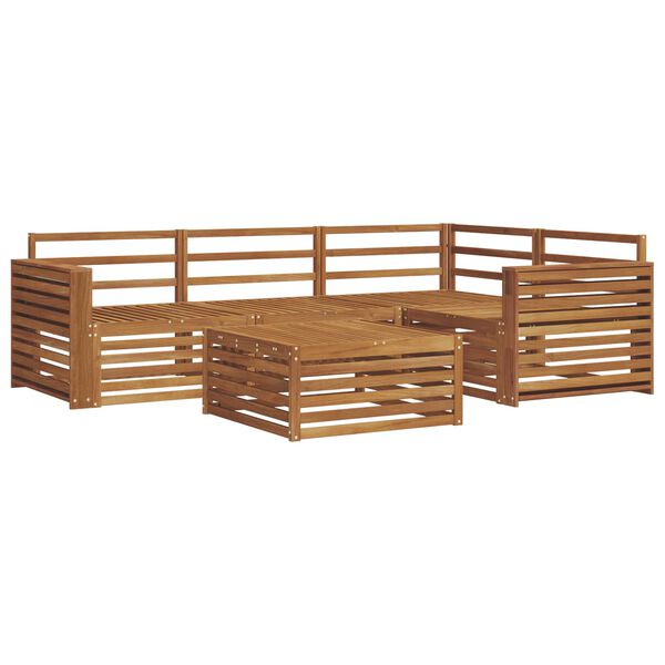 vidaXL Utend&oslash;rs sofa-sett 5 pcs Naturlig Solid akasietre