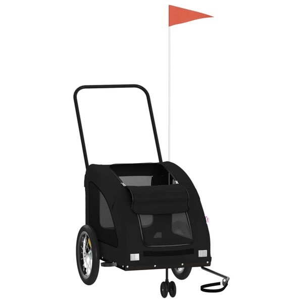 vidaXL Kjæledyrsykkelhenger svart oxfordstoff og jern