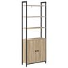 vidaXL Bokskap 6 niv&aring;er 60 x 24 x 161 cm Konstruert tre Sonoma eik