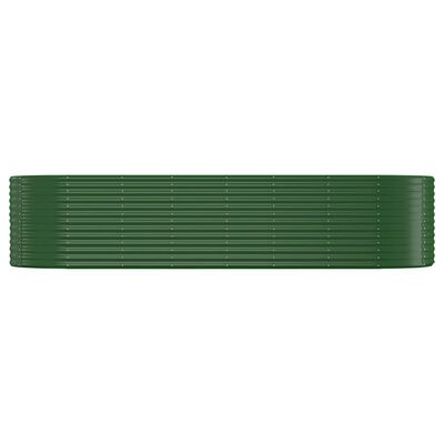 vidaXL Høybed pulverlakkert stål 322x100x68 cm grønn