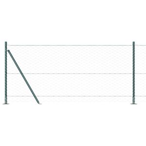 vidaXL Sekskantet gjerde med betongbase 100 x 0,8 m PVC-belagt st&aring;l
