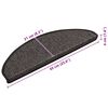 vidaXL Selvklebende trappematter sisal 15 stk 65x21x4 cm antrasitt