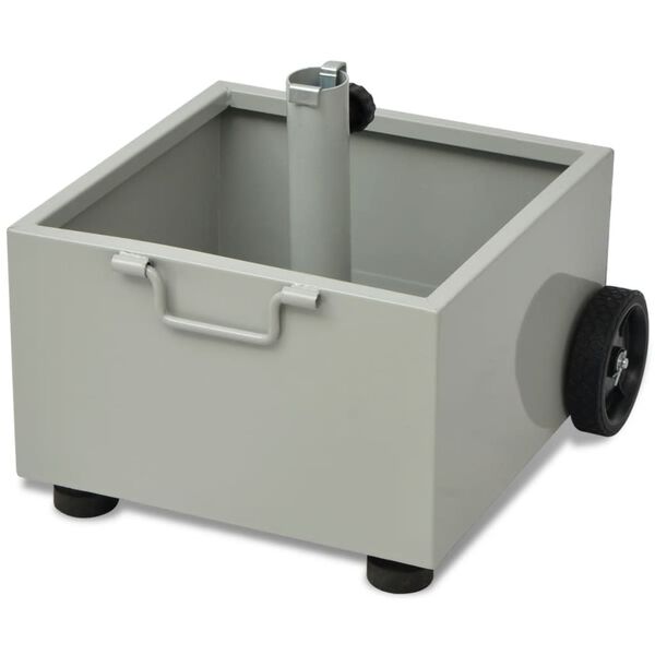 vidaXL Utend&oslash;rs parasollstativ/blomsterpotte gr&aring;